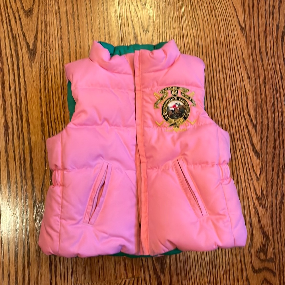 Pink and Green reversible Polo vest jacket